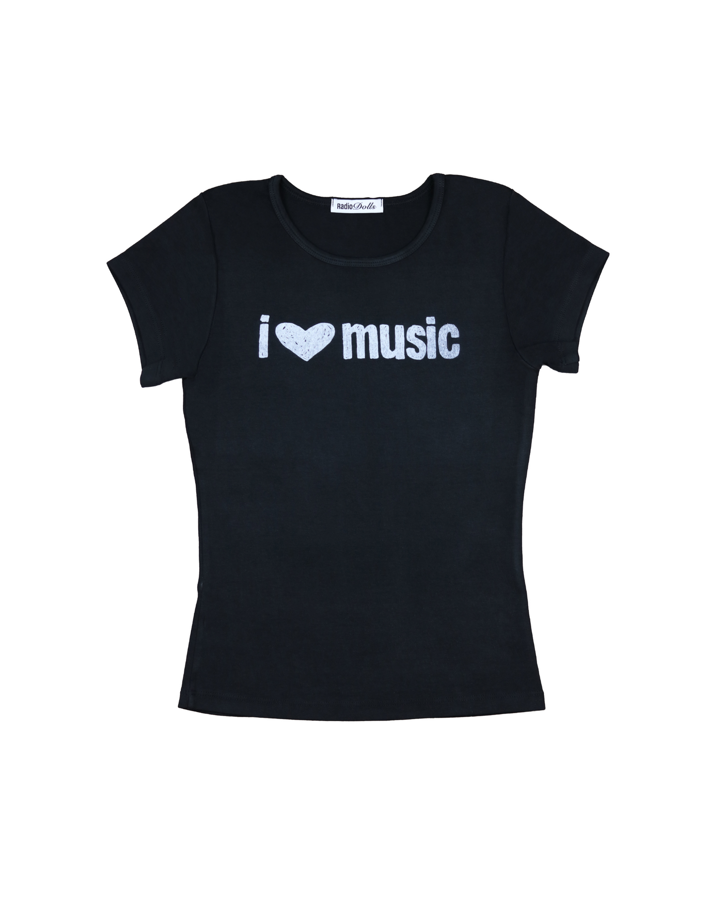 "i love music" black tee