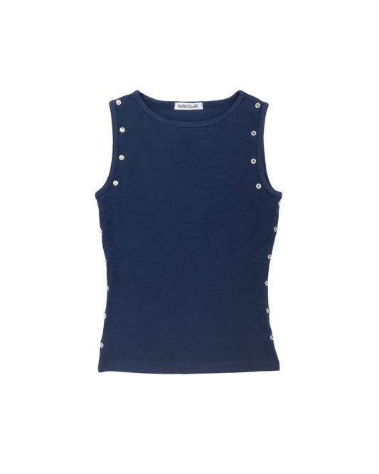 navy studded tank