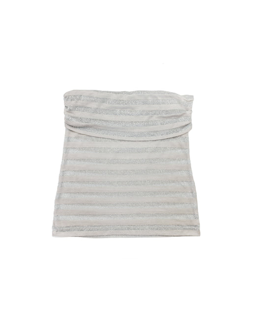 metallic striped tube top