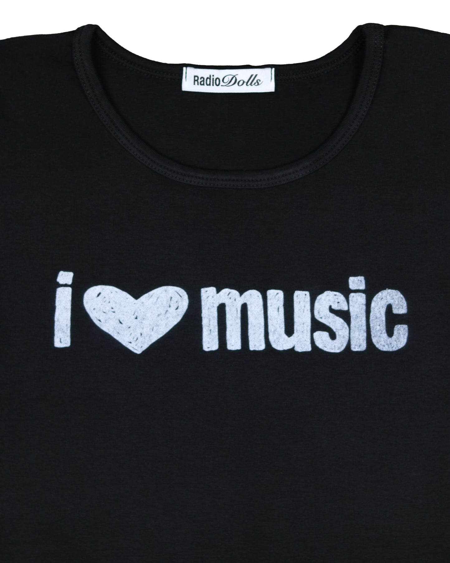 "i love music" black tee