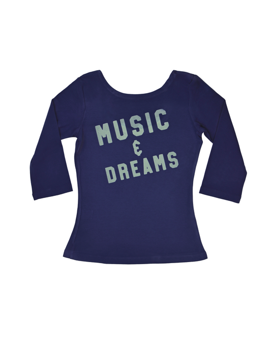 "music & dreams" reversible 3/4 sleeve