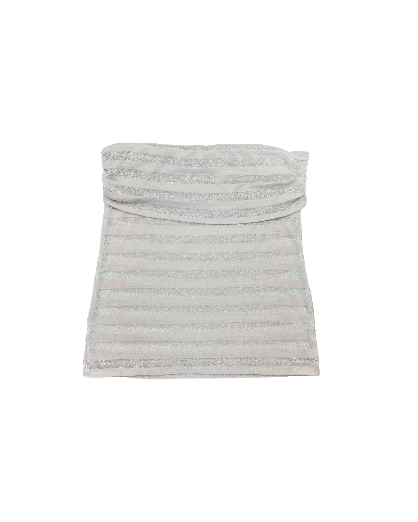 metallic striped tube top